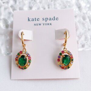 New Kate Spade Victoria Gold Multi Color Huggie Earrings